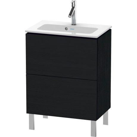Duravit L-Cube 24" x 28" x 15" Oak Black Two Drawer Floorstanding Vanity Unit (LC667301616)