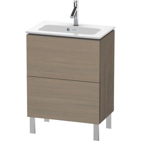 Duravit L-Cube 24" x 28" x 15" Oak Terra Two Drawer Floorstanding Vanity Unit (LC667303535)