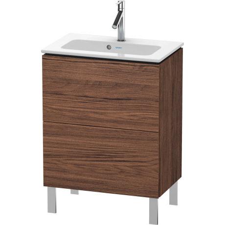 Duravit L-Cube 24" x 28" x 15" Walnut Dark Two Drawer Floorstanding Vanity Unit (LC667302121)