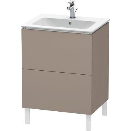 Duravit L-Cube 24" x 28" x 19" Basalt Two Drawer Floorstanding Vanity Unit (LC662504343)