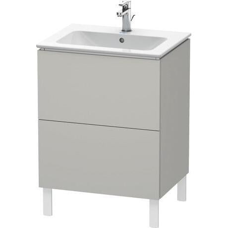 Duravit L-Cube 24" x 28" x 19" Concrete Gray Two Drawer Floorstanding Vanity Unit (LC662500707)