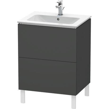 Duravit L-Cube 24" x 28" x 19" Graphite Two Drawer Floorstanding Vanity Unit (LC662504949)