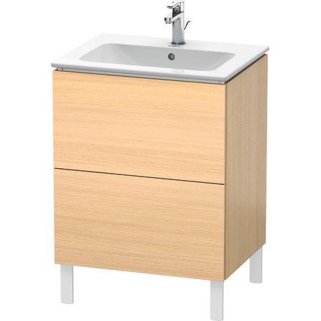Duravit L-Cube 24" x 28" x 19" Mediterranean Oak Two Drawer Floorstanding Vanity Unit (LC662507171)