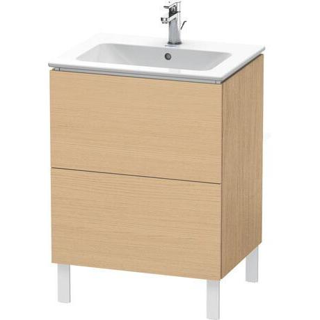 Duravit L-Cube 24" x 28" x 19" Natural Oak Two Drawer Floorstanding Vanity Unit (LC662503030)