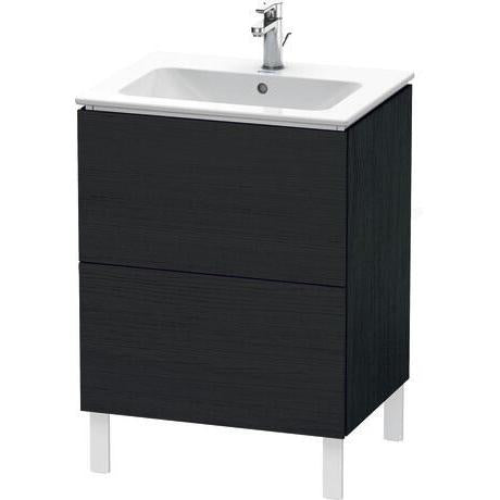Duravit L-Cube 24" x 28" x 19" Oak Black Two Drawer Floorstanding Vanity Unit (LC662501616)