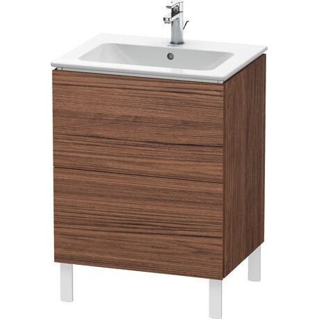 Duravit L-Cube 24" x 28" x 19" Walnut Dark Two Drawer Floorstanding Vanity Unit (LC662502121)