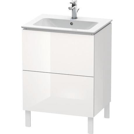 Duravit L-Cube 24" x 28" x 19" White Two Drawer Floorstanding Vanity Unit (LC662502222)