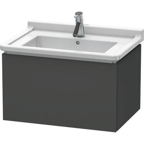 Duravit L-Cube 26" x 16" x 18" Graphite Wall-Mount Vanity Unit (LC616404949)