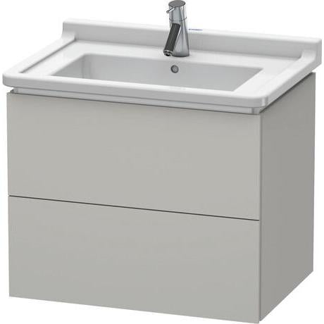 Duravit L-Cube 26" x 22" x 18" Concrete Gray Two Drawer Wall-Mount Vanity Unit (LC626400707)