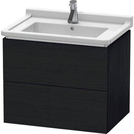 Duravit L-Cube 26" x 22" x 18" Oak Black Two Drawer Wall-Mount Vanity Unit (LC626401616)