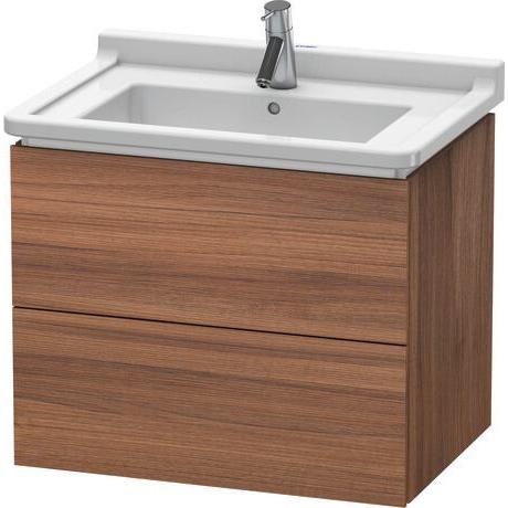 Duravit L-Cube 26" x 22" x 18" Walnut Two Drawer Wall-Mount Vanity Unit (LC626407979)