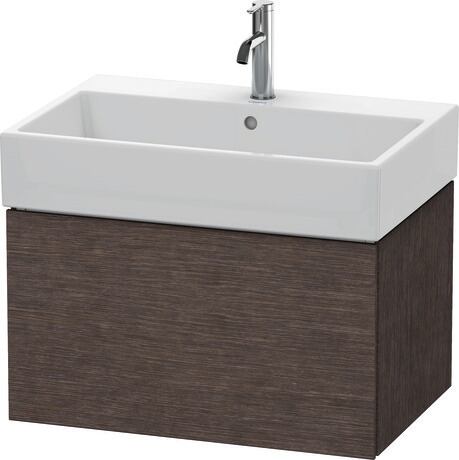Duravit L-Cube 27" x 16" x 18" Dark Brushed Oak One Drawer Wall-Mount Vanity Unit (LC617607272)