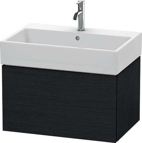 Duravit L-Cube 27" x 16" x 18" Oak Black One Drawer Wall-Mount Vanity Unit (LC617601616)