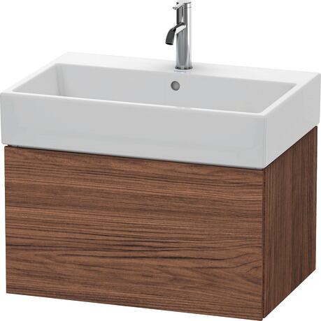 Duravit L-Cube 27" x 16" x 18" Walnut Dark One Drawer Wall-Mount Vanity Unit (LC617602121)