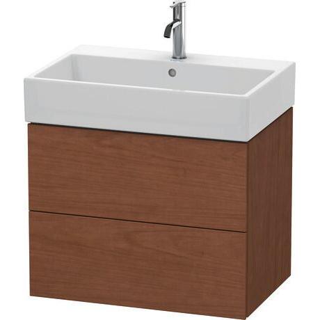 Duravit L-Cube 27" x 21" x 18" American Walnut Two Drawer Wall-Mount Vanity Unit (LC627601313)