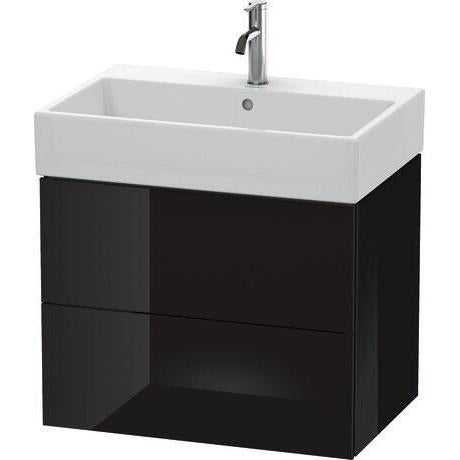 Duravit L-Cube 27" x 21" x 18" Black Two Drawer Wall-Mount Vanity Unit (LC627604040)