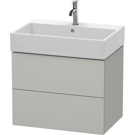 Duravit L-Cube 27" x 21" x 18" Concrete Gray Two Drawer Wall-Mount Vanity Unit (LC627600707)