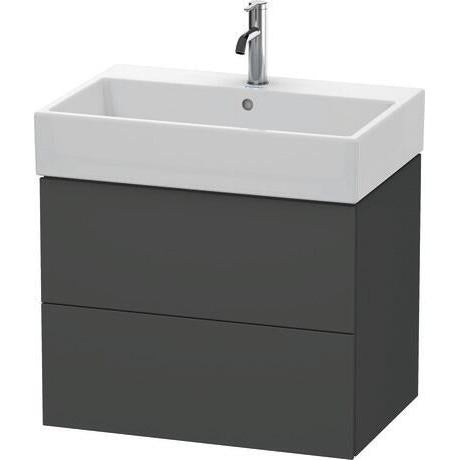 Duravit L-Cube 27" x 21" x 18" Graphite Two Drawer Wall-Mount Vanity Unit (LC627604949)
