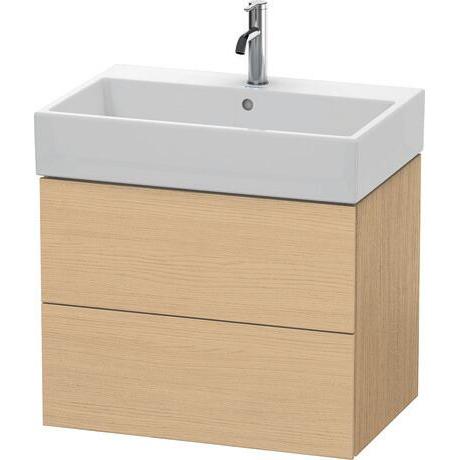 Duravit L-Cube 27" x 21" x 18" Natural Oak Two Drawer Wall-Mount Vanity Unit (LC627603030)