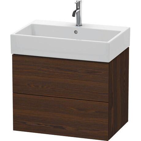 Duravit L-Cube 27" x 21" x 18" Walnut Brushed Two Drawer Wall-Mount Vanity Unit (LC627606969)