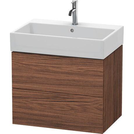 Duravit L-Cube 27" x 21" x 18" Walnut Dark Two Drawer Wall-Mount Vanity Unit (LC627602121)