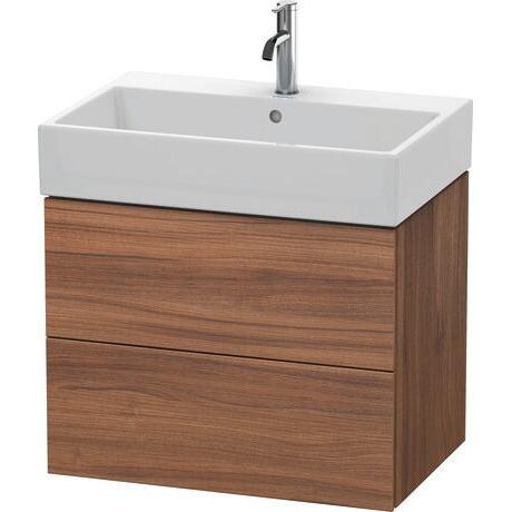 Duravit L-Cube 27" x 21" x 18" Walnut Two Drawer Wall-Mount Vanity Unit (LC627607979)