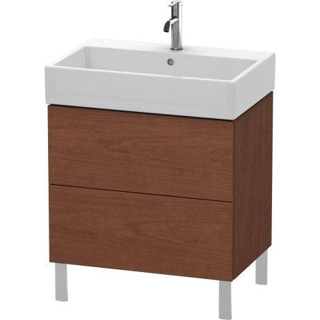 Duravit L-Cube 27" x 23" x 18" American Walnut Two Drawer Floorstanding Vanity Unit (LC677601313)