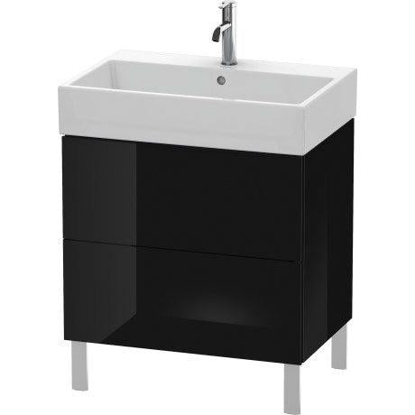 Duravit L-Cube 27" x 23" x 18" Black Two Drawer Floorstanding Vanity Unit (LC677604040)