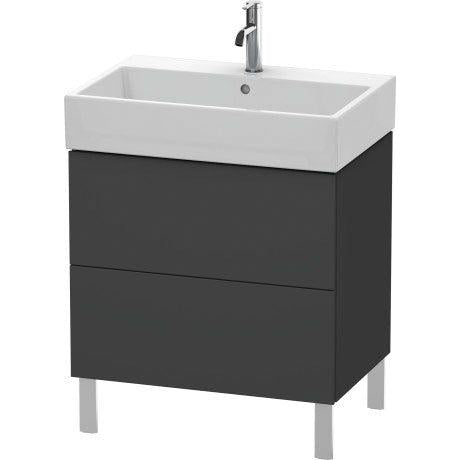 Duravit L-Cube 27" x 23" x 18" Graphite Two Drawer Floorstanding Vanity Unit (LC677604949)