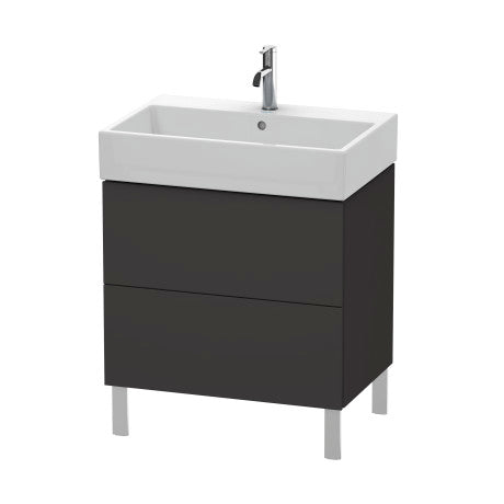 Duravit L-Cube 27" x 23" x 18" Graphite Two Drawer Floorstanding Vanity Unit (LC677608080)