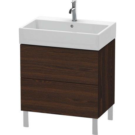 Duravit L-Cube 27" x 23" x 18" Walnut Brushed Two Drawer Floorstanding Vanity Unit (LC677606969)