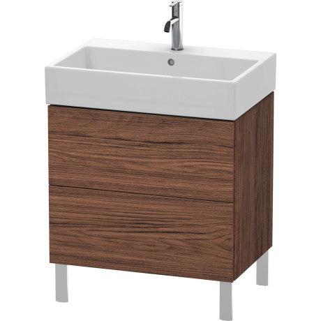 Duravit L-Cube 27" x 23" x 18" Walnut Dark Two Drawer Floorstanding Vanity Unit (LC677602121)