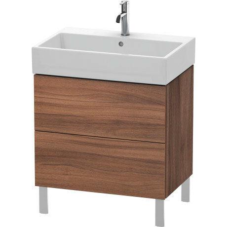 Duravit L-Cube 27" x 23" x 18" Walnut Two Drawer Floorstanding Vanity Unit (LC677607979)