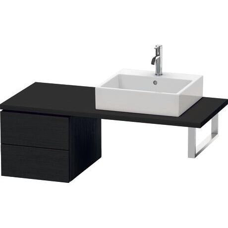 Duravit L-Cube 28" x 16" x 22" Black Oak Two Drawer Low Cabinet for Console (LC585901616)