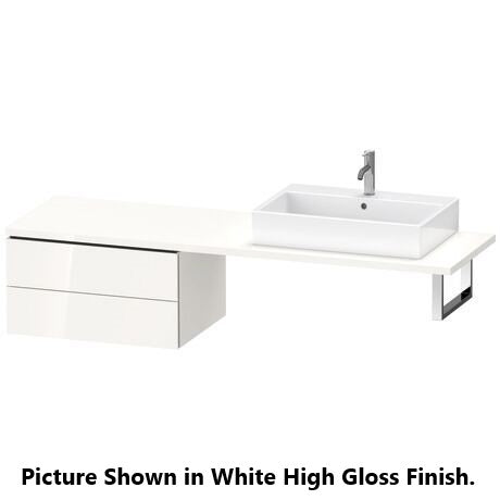 Duravit L-Cube 28" x 16" x 22" Walnut Brushed Two Drawer Low Cabinet for Console (LC585906969)