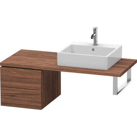 Duravit L-Cube 28" x 16" x 22" Walnut Dark Two Drawer Low Cabinet for Console (LC585902121)