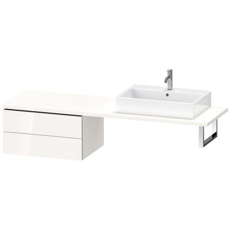 Duravit L-Cube 28" x 16" x 22" White Two Drawer Low Cabinet for Console (LC585902222)