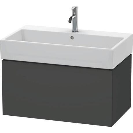 Duravit L-Cube 31" x 16" x 18" Graphite One Drawer Wall-Mount Vanity Unit (LC617704949)