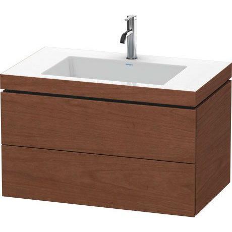 Duravit L-Cube 31" x 20" x 19" American Walnut Two Drawer C-Bonded Wall-Mount Vanity Kit (LC6927O1313)