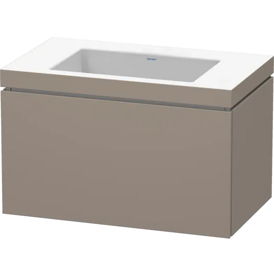 Duravit L-Cube 31" x 20" x 19" Basalt One Drawer C-Bonded Wall-Mount Vanity Kit (LC6917N4343)