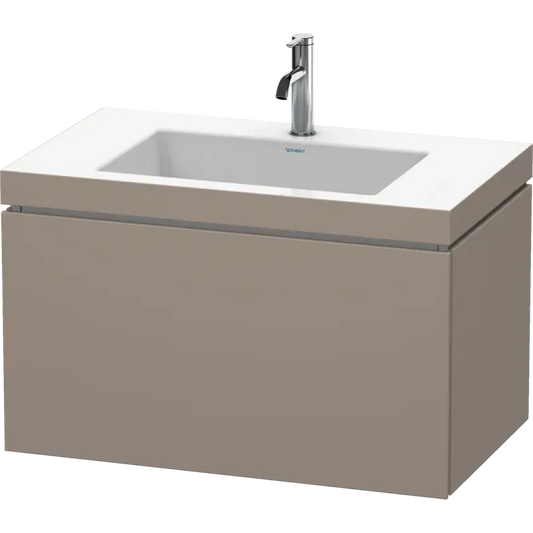 Duravit L-Cube 31" x 20" x 19" Basalt One Drawer C-Bonded Wall-Mount Vanity Kit (LC6917O4343)