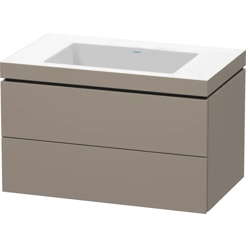 Duravit L-Cube 31" x 20" x 19" Basalt Two Drawer C-Bonded Wall-Mount Vanity Kit (LC6927N4343)