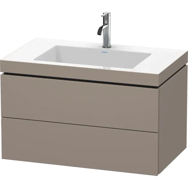 Duravit L-Cube 31" x 20" x 19" Basalt Two Drawer C-Bonded Wall-Mount Vanity Kit (LC6927O4343)