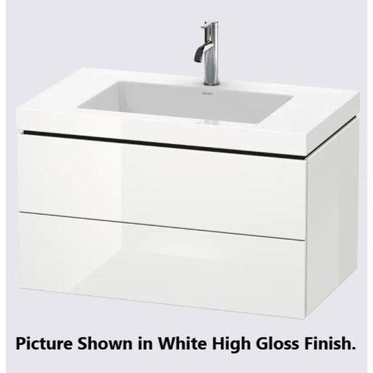 Duravit L-Cube 31" x 20" x 19" Brushed Oak Two Drawer C-Bonded Wall-Mount Vanity Kit (LC6927O1212)