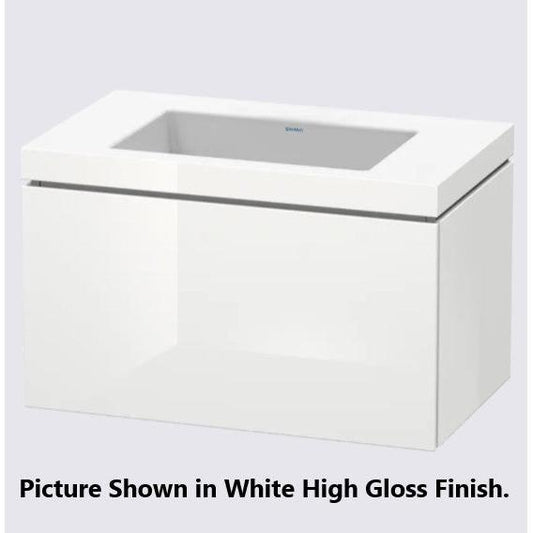 Duravit L-Cube 31" x 20" x 19" Cappuccino One Drawer C-Bonded Wall-Mount Vanity Kit (LC6917N8686)