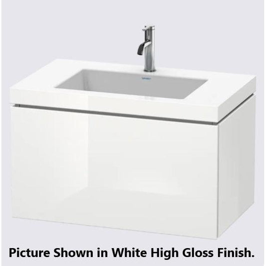 Duravit L-Cube 31" x 20" x 19" Chestnut Dark One Drawer C-Bonded Wall-Mount Vanity Kit (LC6917O5353)