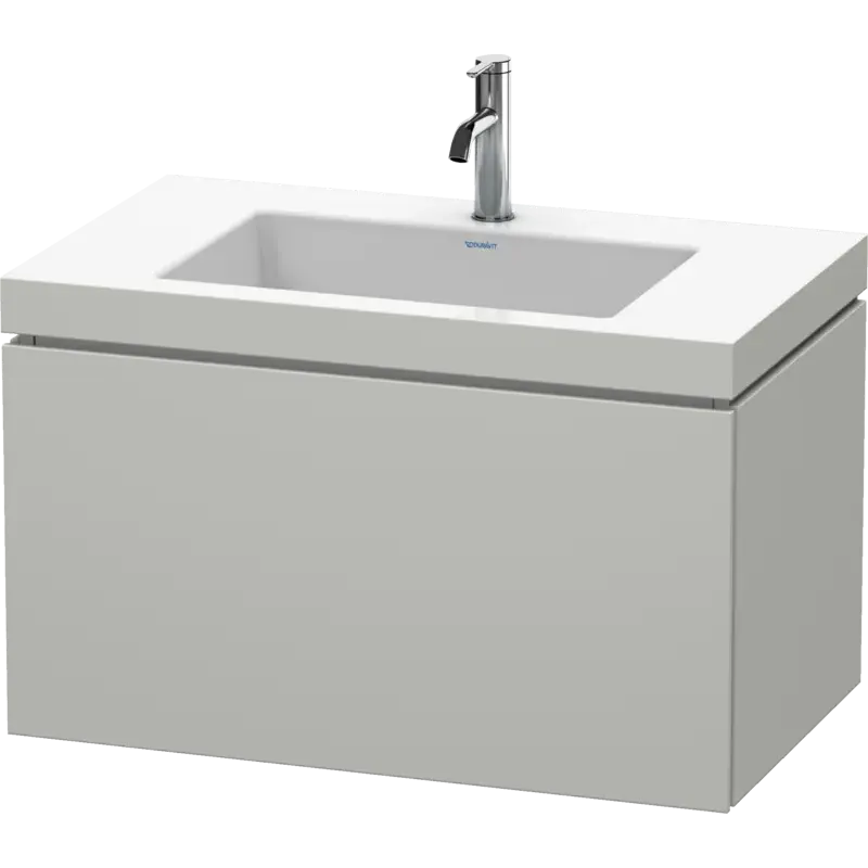 Duravit L-Cube 31" x 20" x 19" Concrete Gray One Drawer C-Bonded Wall-Mount Vanity Kit (LC6917O0707)