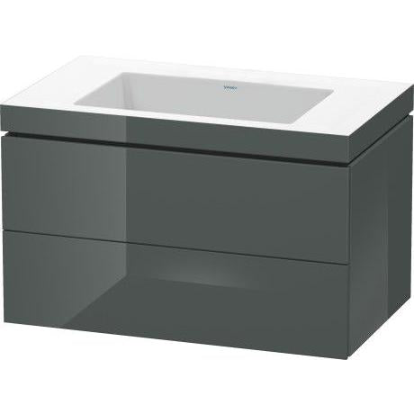 Duravit L-Cube 31" x 20" x 19" Dolomite Gray Two Drawer C-Bonded Wall-Mount Vanity Kit (LC6927N3838)