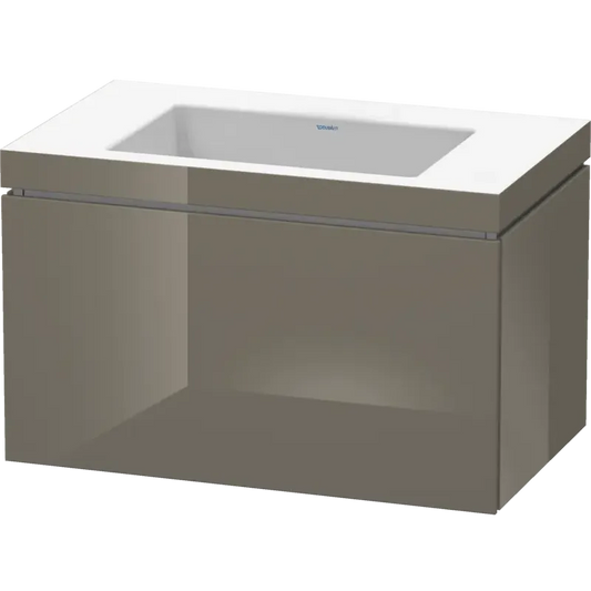 Duravit L-Cube 31" x 20" x 19" Flannel Gray One Drawer C-Bonded Wall-Mount Vanity Kit (LC6917N8989)