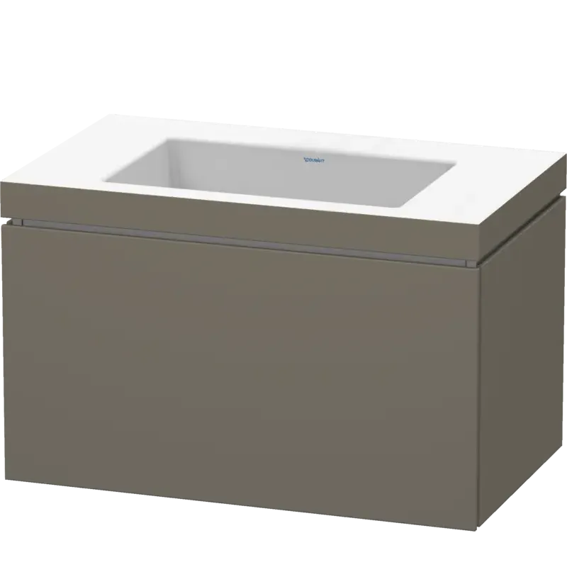 Duravit L-Cube 31" x 20" x 19" Flannel Gray One Drawer C-Bonded Wall-Mount Vanity Kit (LC6917N9090)